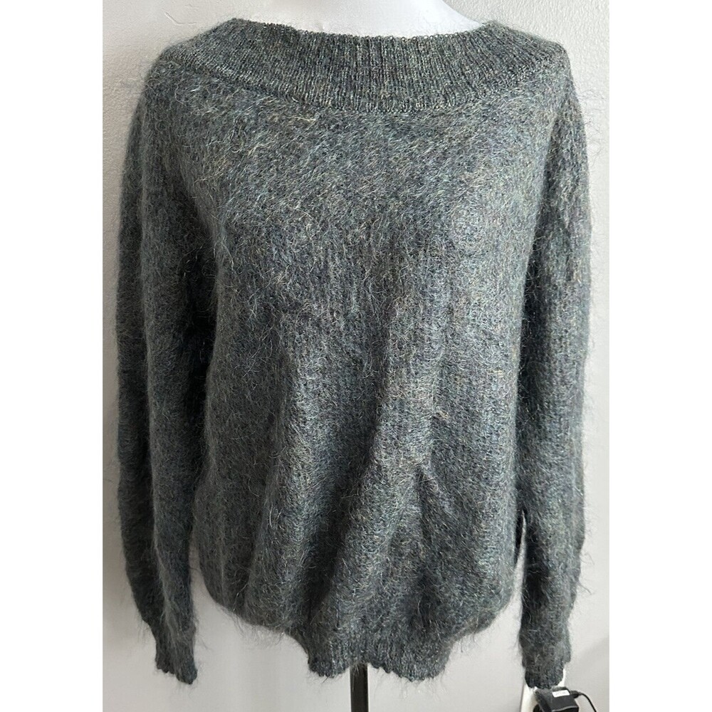 Paul Et Duffier Teal Wool Mohair Sweater Women Small Oversized Grunge Italy EUC